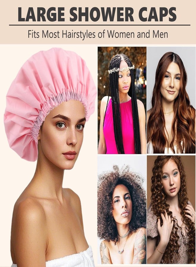 Himoswis Adjustable Shower Caps for Women Men Reusable Waterproof Large Shower Cap for Men and Women Long Hair Braids - Image 4