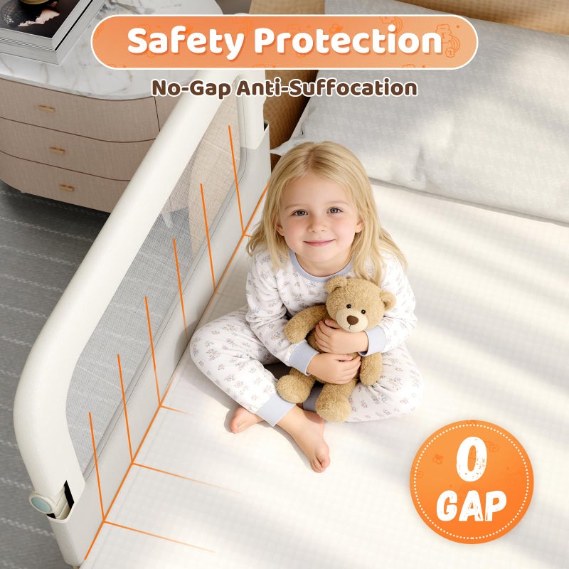 omzer Bed Guard Rail for Toddlers - 32inch Folding up & Adjustable Heights Baby Bed Safety Rails - Portable Toddler Bed Barrier Railing Guard for Kids Twin, Bunk, Queen, Full Size Bed - Image 5
