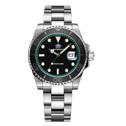 ADDIESDIVE 41 MM Diving Watches 200 M Waterproof Greenblack Analog Quartz Stainless Steel Watch for Men - Image 1
