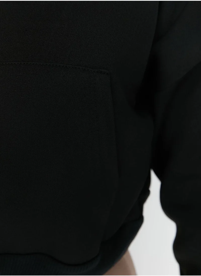 trendyol Zip Detail Knitted Crop Sweatshirt