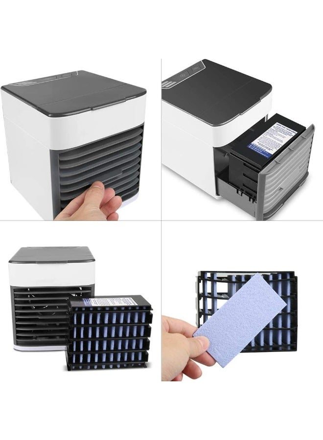 مبرد هواء ، 3 سرعات مروحة 7 ألوان أضواء LED USB مكيف هواء شخصي محمول لسطح المكتب - Image 3