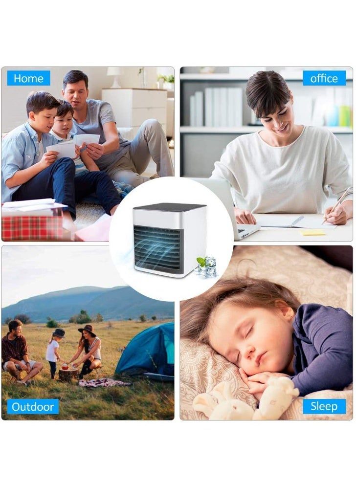 مبرد هواء ، 3 سرعات مروحة 7 ألوان أضواء LED USB مكيف هواء شخصي محمول لسطح المكتب - Image 5
