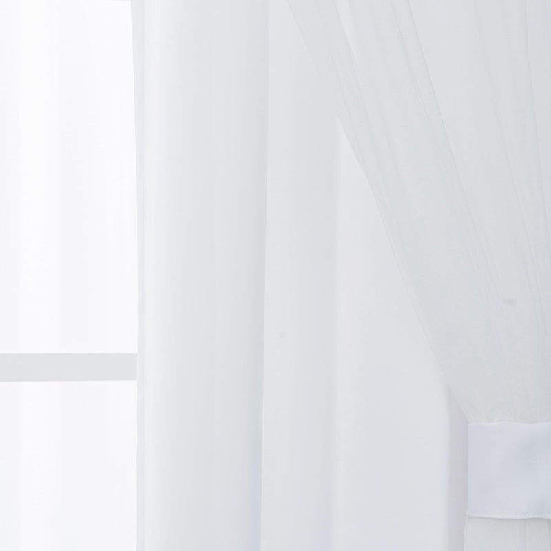 INLINAS Greyish White Blackout Curtains with Sheer Overlay - Grommet Top Thermal and Noise Reduction Panels for Bedroom and Living Room Light Blocking and Energy Saving, 52 x 84 Inches, Set of 2 - Image 5