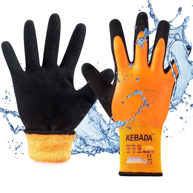 Kebada T1 Waterproof Winter Work Gloves for Men and WomenInsulated Work Gloves for Men Cold WeatherWarm Freezer Gloves Large