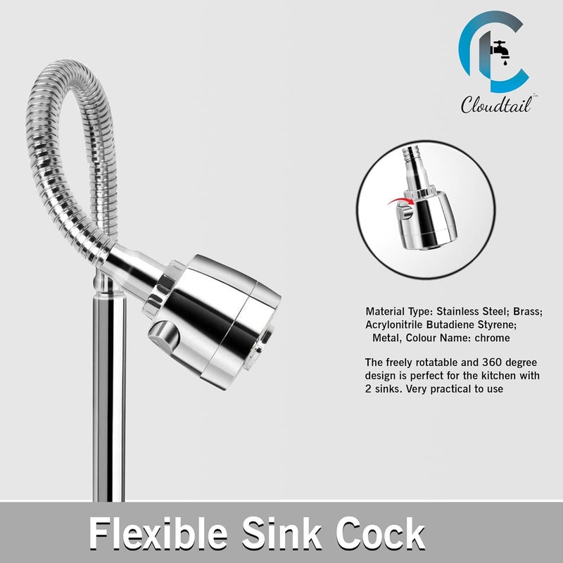 Cloudtail Cloudtail oxy Brass Flexible Sink Mixer with Dual Flow Flexible Swivel Spout Mixer Faucet  - Image 2