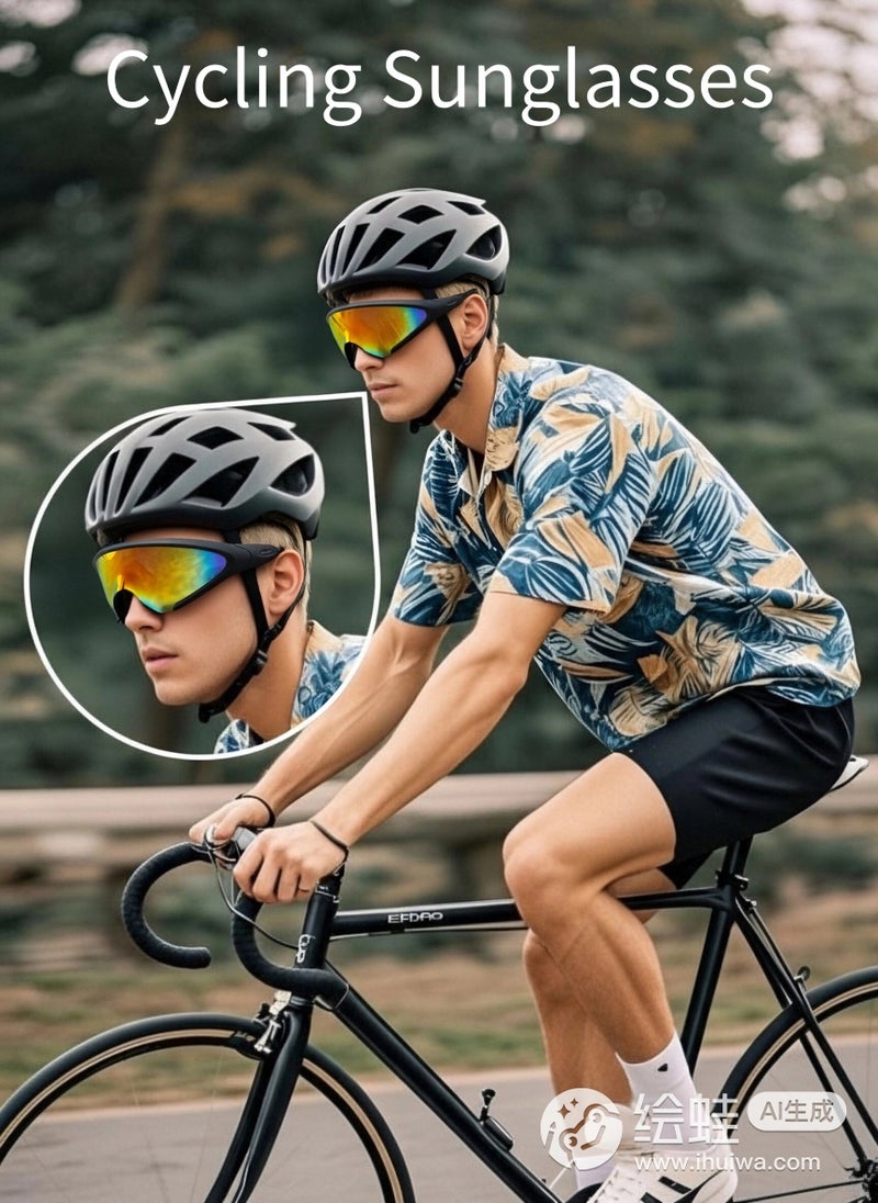 Oakley Matte Grey Wrap Around Sports Sunglasses Laser color-changing lenses Revo Prizm Polarized Sunglasses UV400 Cycling Driving Shades for Men Windproof Anti-Glare - Image 5
