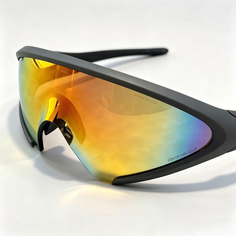 Oakley Matte Grey Wrap Around Sports Sunglasses Laser color-changing lenses Revo Prizm Polarized Sunglasses UV400 Cycling Driving Shades for Men Windproof Anti-Glare - Image 4