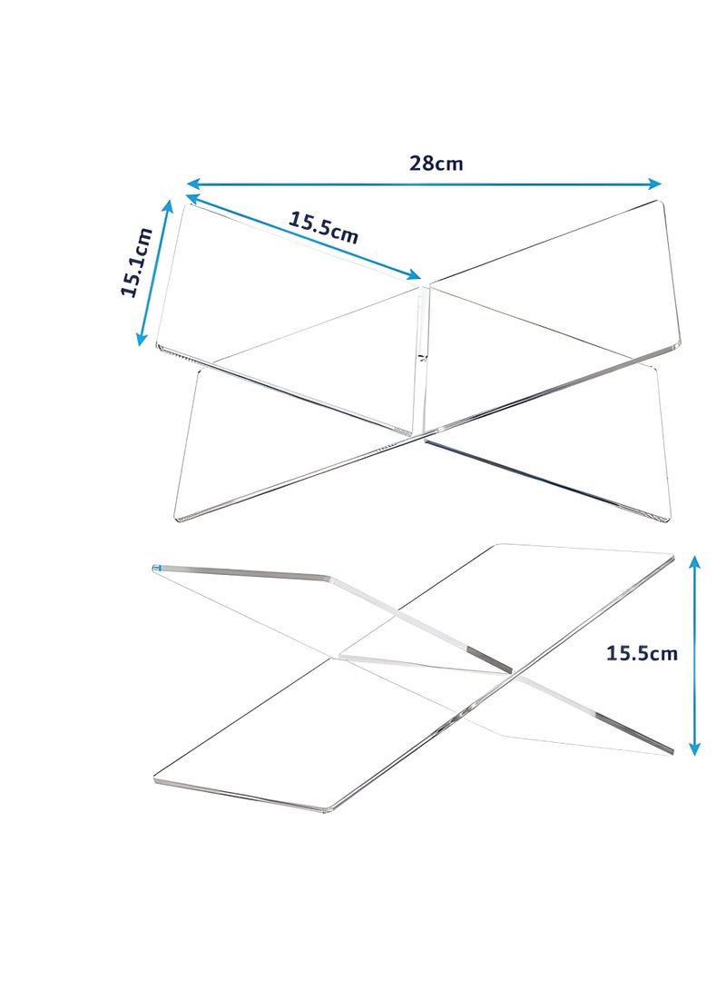 Aijmil حامل كتب أكريليك شفاف - حامل عرض فاخر على شكل X للكتب الفاخرة، كتب الطبخ، ألبومات الصور | ديكور طاولة عصري للمنزل، المطبخ، المكتبة والمعارض - Image 3