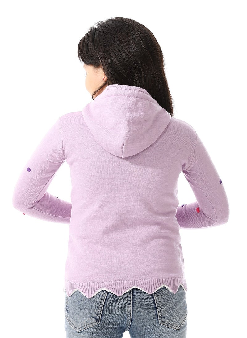 Andora Padded Prominent Sweatshirt For Girls_Lavender Purple  - Image 3