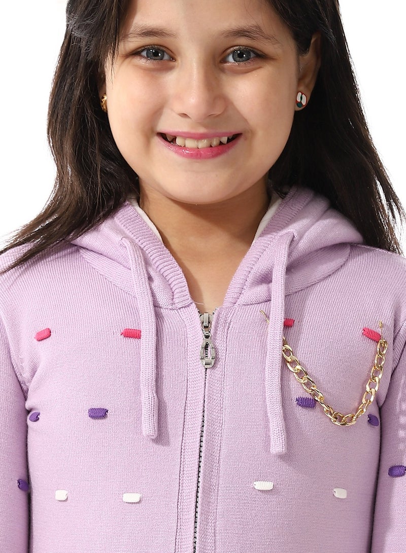 Andora Padded Prominent Sweatshirt For Girls_Lavender Purple  - Image 4