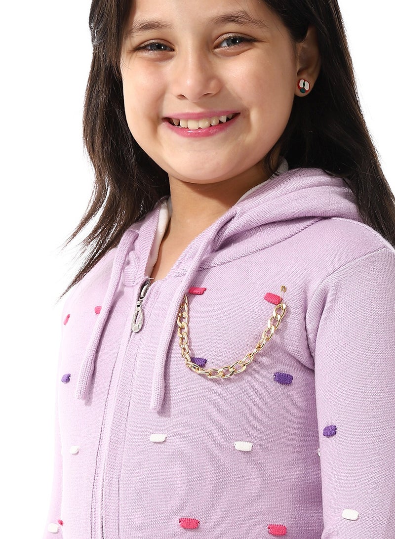 Andora Padded Prominent Sweatshirt For Girls_Lavender Purple  - Image 5