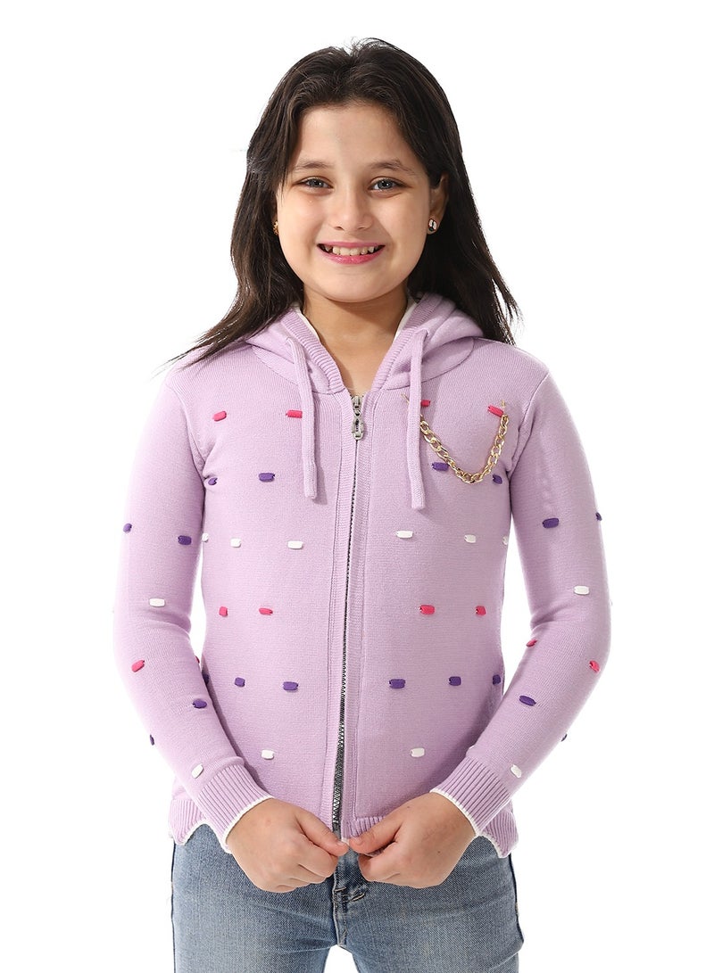 Andora Padded Prominent Sweatshirt For Girls_Lavender Purple  - Image 1