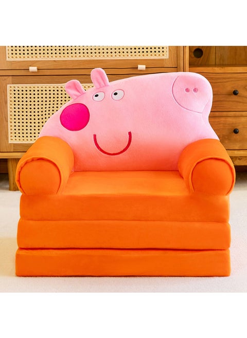 Cartoon Children's Sofa Chair Multi-layer Folding Sofa Bed Baby Small Sofa Plush Toy Lazy Sofa Wholesale-Color:Peppa Pig-Height:Four Layers Of Pick