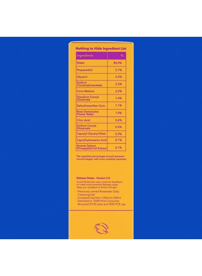 جل تنظيف الوجه المرطب غسول الوجه بماء الورد والأناناس للعناية بالبشرة لتنظيف الوجه وترطيبه - Image 2