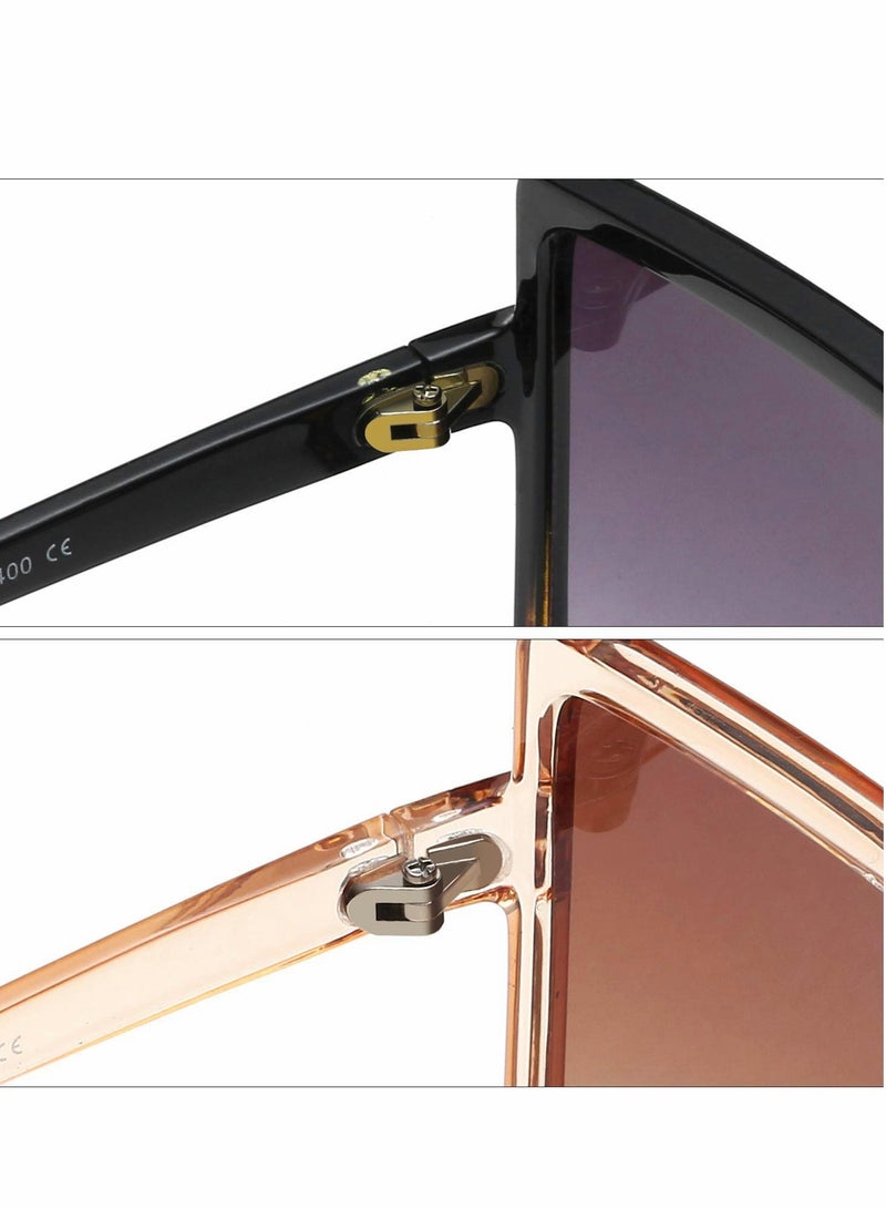 Stylish Square Oversized Sunglasses for Men and Women, Retro Vintage Design with UV Protection, Trendy Flat Top Shades - Image 5