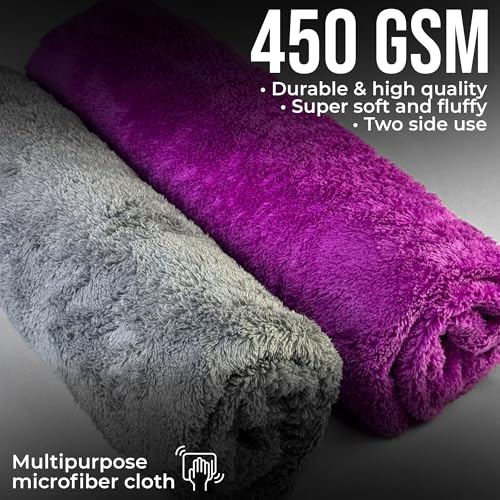 CAR101 Microfiber Cloth - 2Pcs - 40x40 cm - 450 GSM - Assorted | Multipurpose | Lint-Free | Superior Softness & High Absorbency | Microfibre Towels for Car, Bike & Household Cleaning - Image 3
