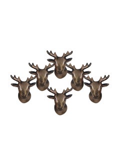 INDIAN ARTISANS INDIAN ARTISANS Antique Metal Iron Knobs for Cabinets Cupboards Drawer Door Pulls Deer Shape Knobs Set of 6  - Image 1