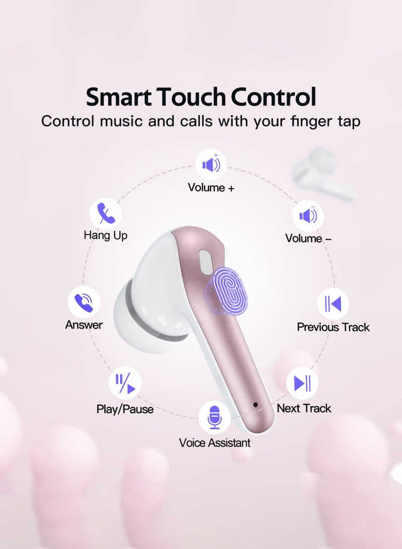 Arabest Bluetooth Headphones True Wireless Earbuds 60H Playback LED Power Display Earphones with Wireless Charging Case IPX5 Waterproof in-Ear Ear buds with Mic for TV Smart Phone Laptop Computer Sports - Image 4