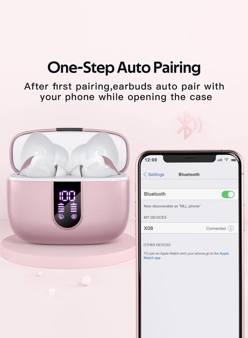 Arabest Bluetooth Headphones True Wireless Earbuds 60H Playback LED Power Display Earphones with Wireless Charging Case IPX5 Waterproof in-Ear Ear buds with Mic for TV Smart Phone Laptop Computer Sports - Image 5