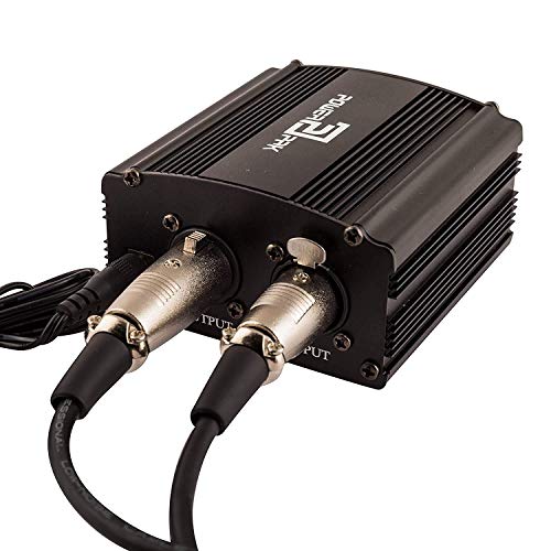 Powerpak 48V Phantom Power Supply 1 Channel for Condenser Microphone Music Recording Equipment (Black) - Image 3