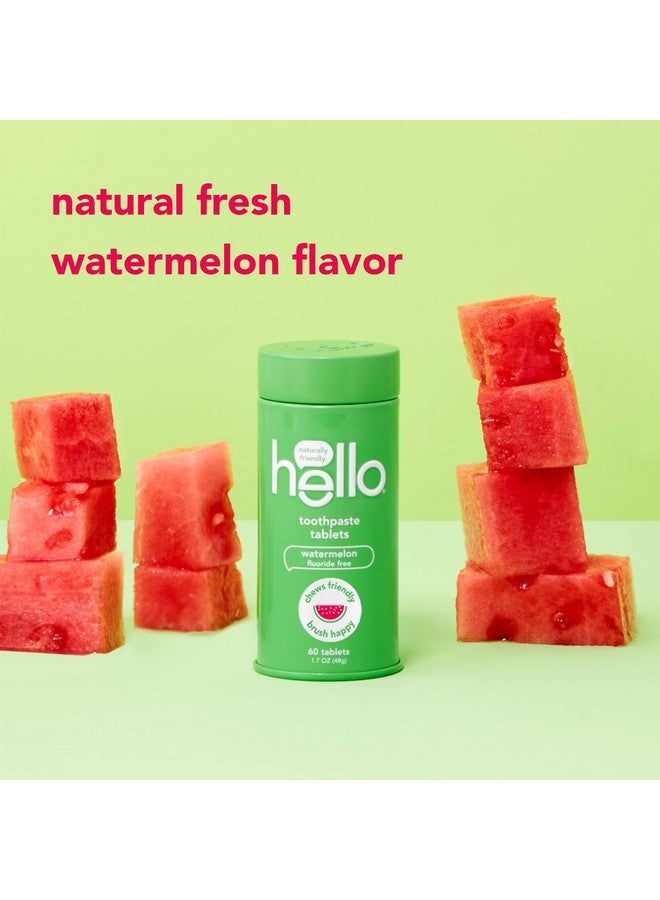Hello Kids Watermelon Eco Friendly Travel Toothpaste Natural Watermelon Flavor Fluoride Free Plasticfree Tsa Compliant Vegan Sls Free 60 Tablets - Image 5