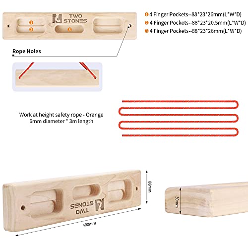 TWO STONES Portable Hangboard Rock Climbing | Climbing Hangboard as Hang Boards for Climbing Training Indoor and Outdoor (CJ-HB2025) - Image 3