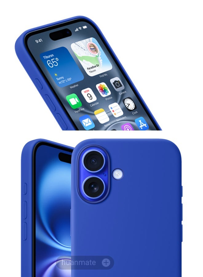 huanmate Apple iPhone 16 Silicone Cover Blue - Premium 2.0mm TPU Silicon, Enhanced Camera Protection with Lens Shield, Shockproof & Water-Proof Cover for Apple iPhone 16 - Image 5