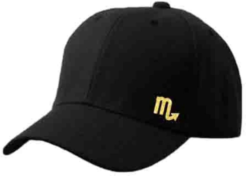 Black Cap with Scorpio zodiac Golden Color Logo