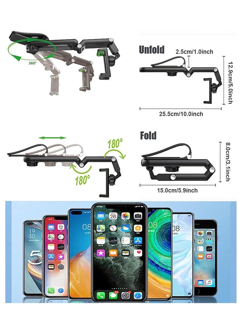 ELTRAZONE Sun Visor Car Phone Holder Mount Multifunctional Cell Phone Stand Universal Adjustable Arm Cradles Car Holder Mount Phone Car Clip Mount for Sun Visor Rearview Mirror Steering Wheel-Green - Image 4