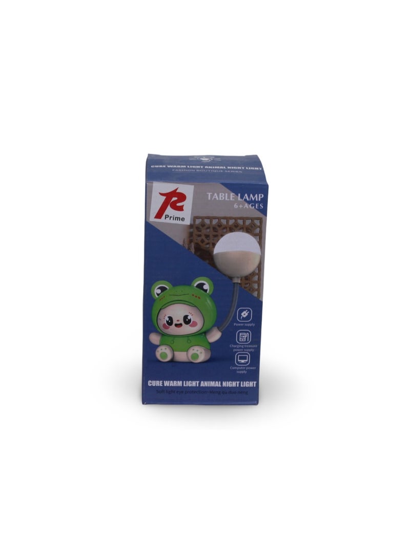 Prime Rechargeable Table Lamp – Pink with Cartoon Frog Design - Image 2