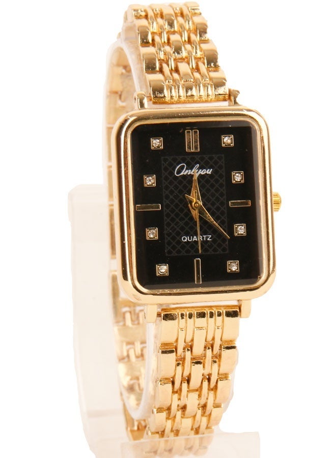 Onlyou Elegant Women’s Quartz Wrist Watch – Gold Stainless Steel Strap – Elegant Rectangular Design for Daily Use - Image 4
