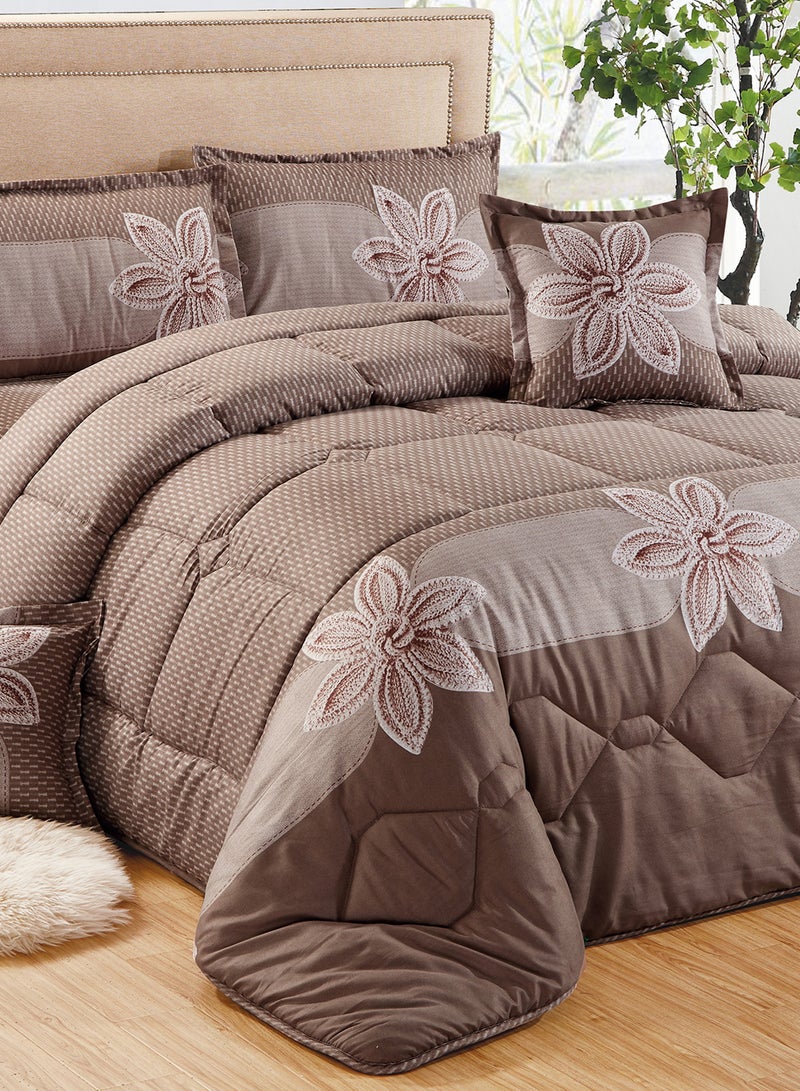 Moon 4 Pieces Single Size 160x210Cm Comforter Set Medium Filling Bedding Set for All Season Includes 1Comforter 1Bedsheet 1Pillow Shams and 1Cushion cases  - Image 4