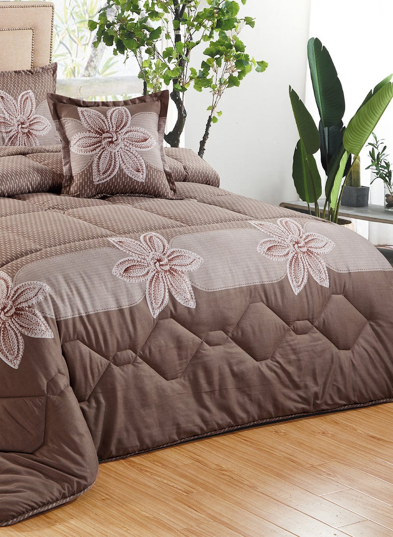 Moon 4 Pieces Single Size 160x210Cm Comforter Set Medium Filling Bedding Set for All Season Includes 1Comforter 1Bedsheet 1Pillow Shams and 1Cushion cases  - Image 3