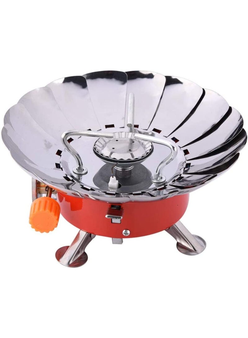 GO2CAMPS Portable Windproof Mini Camping Stove with Foldable Legs & Built-in Flame Control | Compact Outdoor Gas Burner with 1 Pc Butane Gas Cartridge – Ideal for Camping, Hiking, Backpacking, Picnics & Emergency Use - Image 1