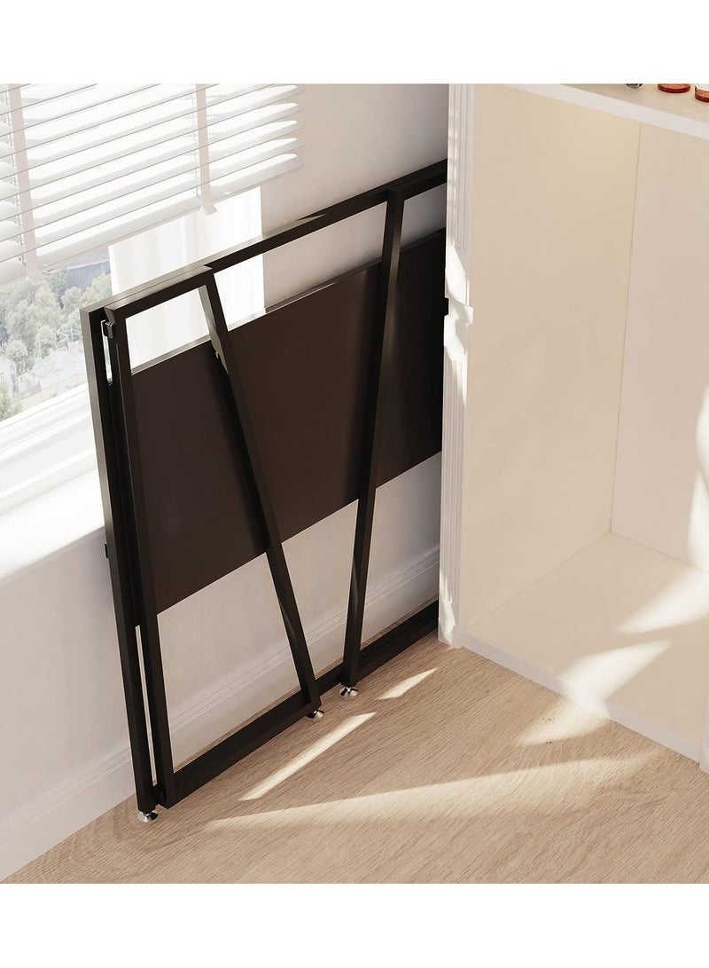 Folding desk with metal rail, 80*40cm - Black - Image 3