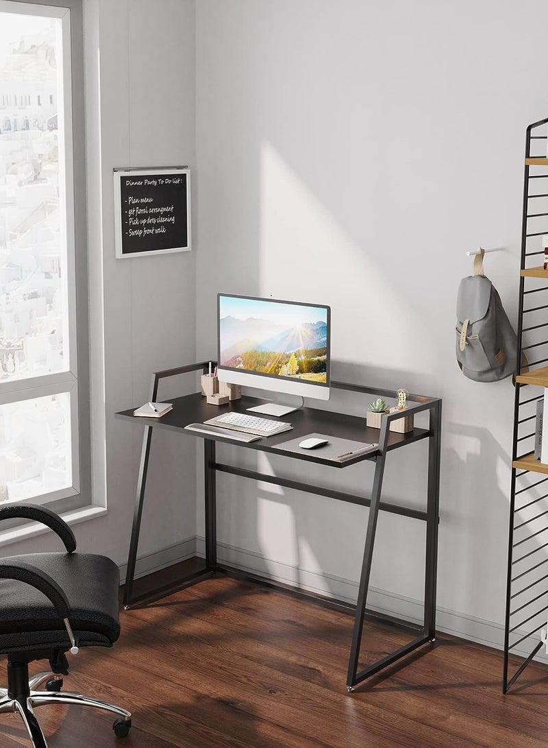 Folding desk with metal rail, 80*40cm - Black - Image 1