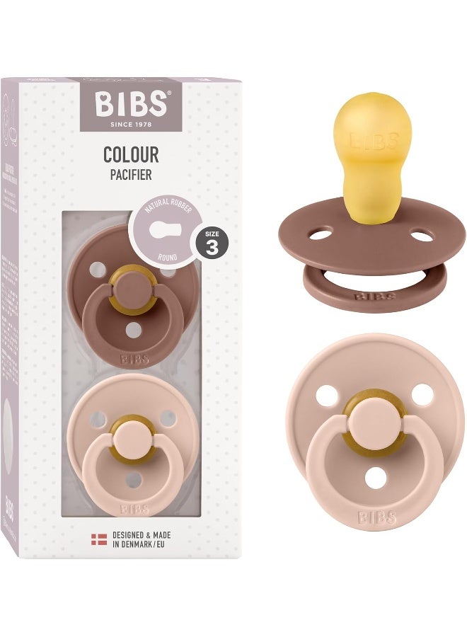 BIBS Colour Soother 2 Pack | Cherry Shaped Nipple | BPA Free | Natural Rubber Dummy Pacifier | Size 3 (18+ Months) - Image 1