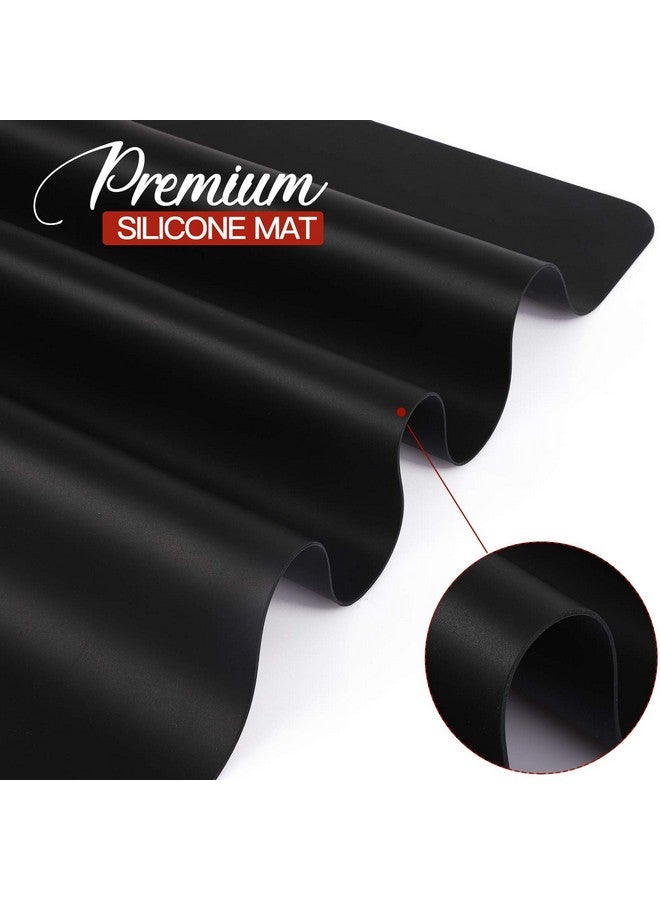 LEOBRO Silicone Mat, 23.4”x 15.6” Large Silicone Mat for Crafts, Resin Molds, Playdough Mat, Nonstick Clay Mat, Thick Silicone Sheet, Black - Image 3