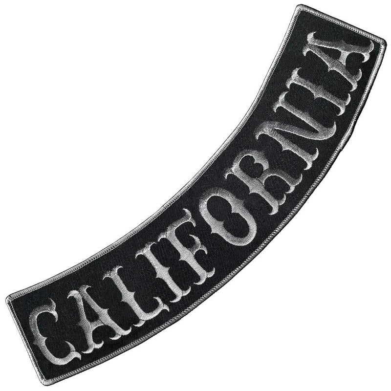 VEGASBEE California Embroidered IronOn Patch Biker Jacket Rider Vest Bottom Rocker 12 USA BlackGray