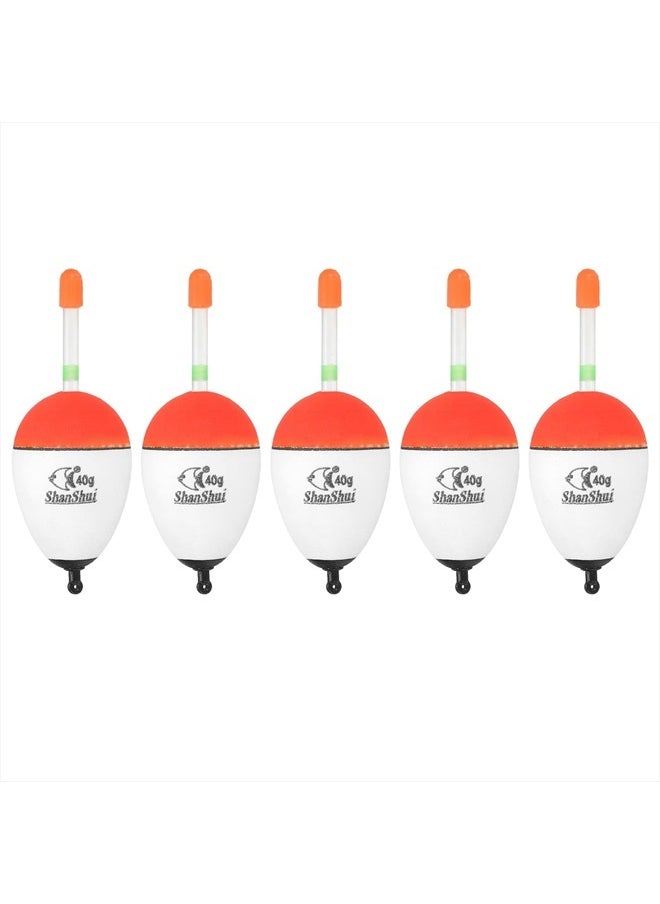 PATIKIL 1.4oz Fishing Bobbers, 5 Pack EVA Fishing Float for Saltwater Freshwater Fishing, White  - Image 1