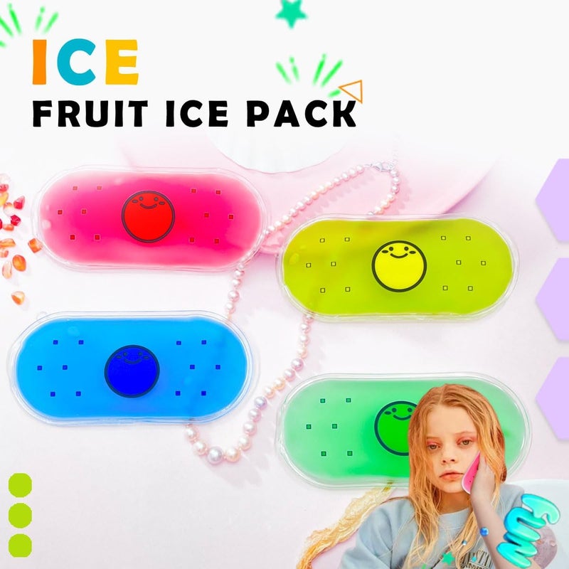 Couleurs Kids Ice Pack Hot or Cold Pack Gel Cooling Pad Reusable for Injuries Medical HealthSwelling and Pain Relief Tired Eyes Child Injury Headache Sinus Relief Smiling Ice Bag - Image 2