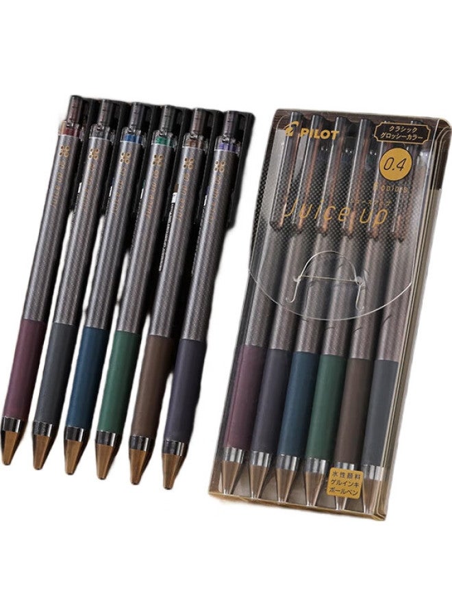 Pilot Juice Up Gel Pen, Limited Edition Retro Color, Fluorescent Metal Finish, Journaling, Retractable St Tip, Office Use, Ljp-20S5, Gross Black - Image 1