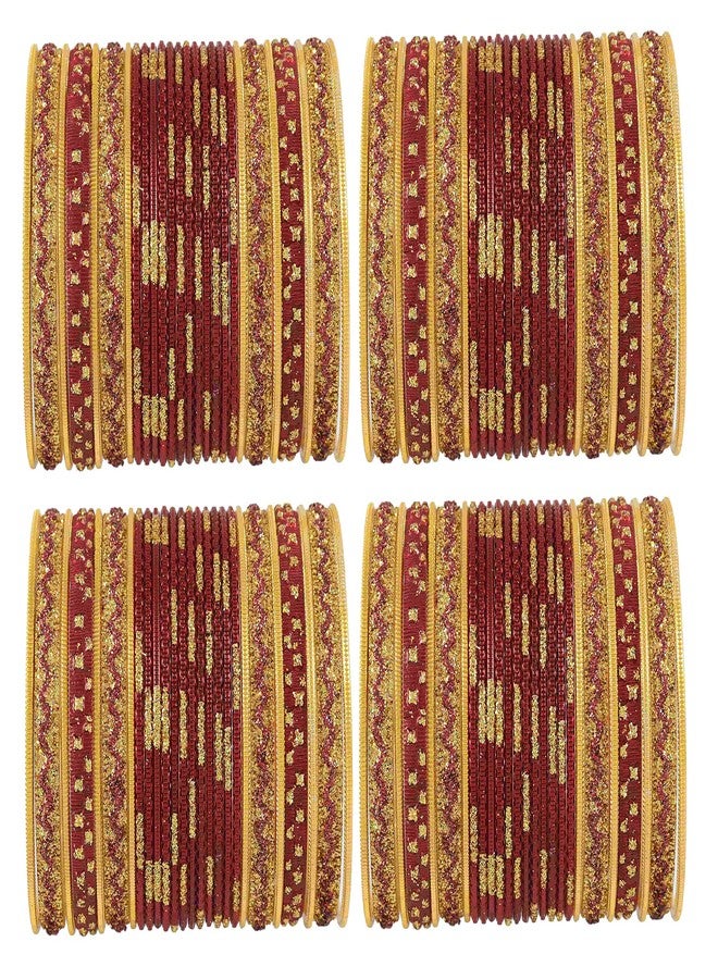 ZULKA Metal Alloy Chuda Set for Women & Girls(Maroon-2.6) - Image 2