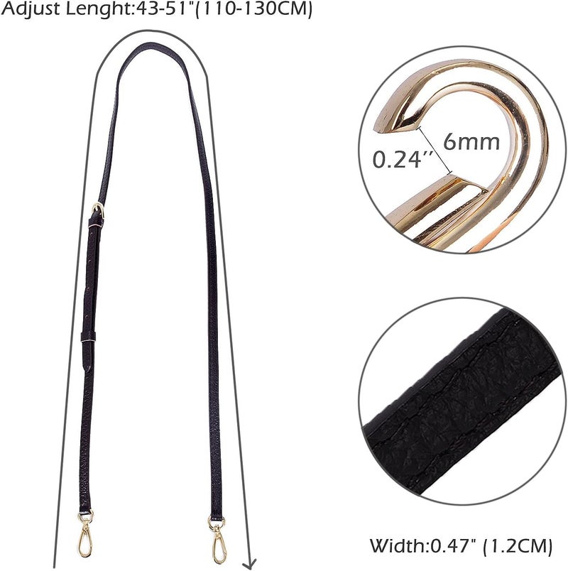 Live Up Full Grain Purse Strap Genuine Leather Replacement for Cross Body Bag Handbags - Image 4
