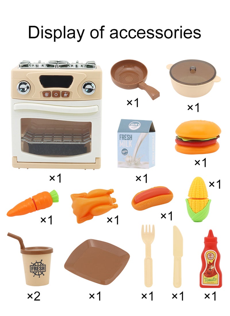 MaBaby - Play Kitchen Mini Toy Oven Kids Easy Bake Oven,Kids Oven Kitchen Playset ,Pretend Play Toy Kitchen Set for Children - Image 1