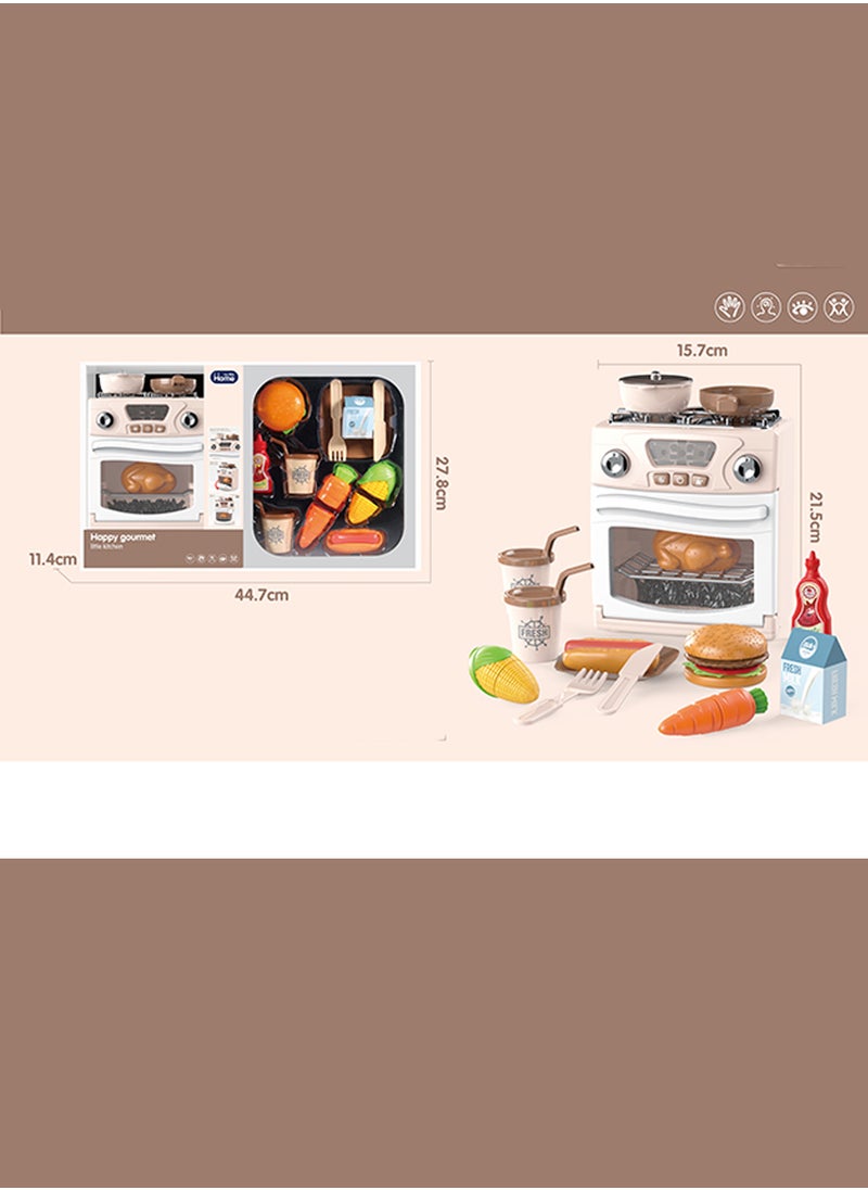 MaBaby - Play Kitchen Mini Toy Oven Kids Easy Bake Oven,Kids Oven Kitchen Playset ,Pretend Play Toy Kitchen Set for Children - Image 1