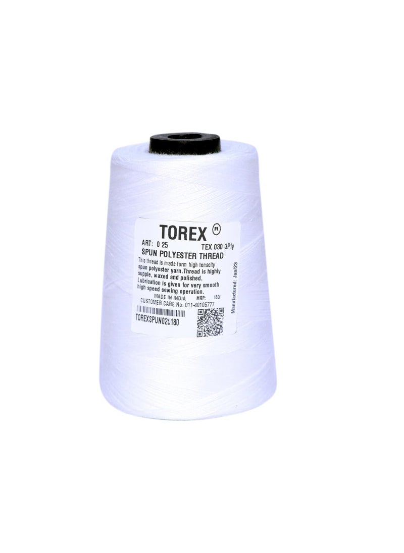 Torex TOREX 3 Ply Spool Jeans Thread for Sewing Machine 30S/3 (White) (1)  - Image 3