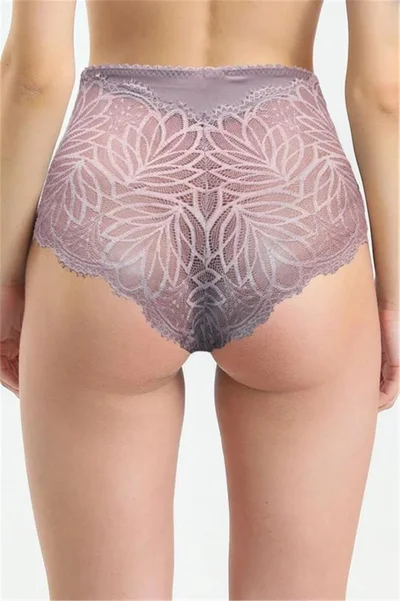 Magic Form 586 Women's High Waist Back Lace Panties-Zinc