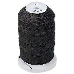 Purely Silk Simply Silk Beading Thread Cord Size FF Black 0.015 Inch 0.38mm Spool 115 Yards for Stringing Weaving Knotting - Image 1