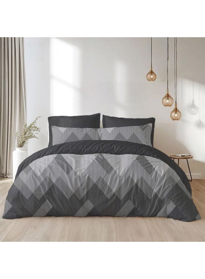 Danube Home Bliss 6 Piece King Comforter Set 240x260 cm Dk. Grey | Cotton /Viscos -180 Thread Count Breathable Bedding Sheet And Pillow Cases For Bedroom - Image 2